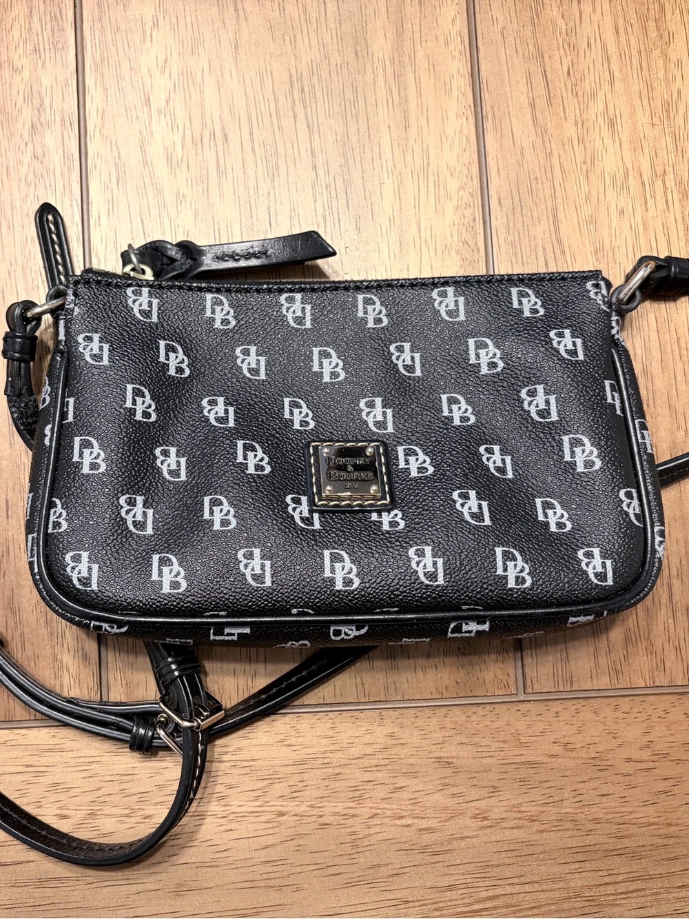 Monogram Black Crossbody Bag - Logo Print
